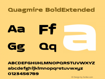 Quagmire BoldExtended Version 001.000 Font Sample