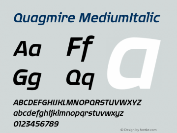 Quagmire MediumItalic Version 001.000图片样张