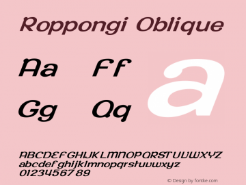 Roppongi Oblique Version 001.000 Font Sample