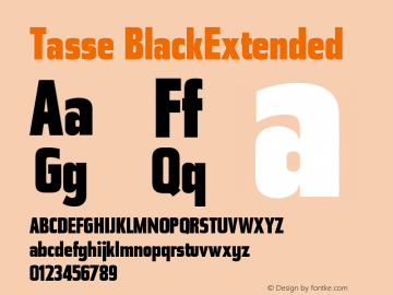 Tasse BlackExtended Version 001.000 Font Sample