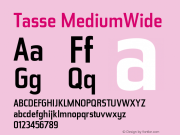 Tasse MediumWide Version 001.000 Font Sample