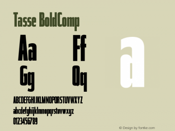 Tasse BoldComp Version 001.000 Font Sample