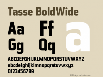 Tasse BoldWide Version 001.000 Font Sample