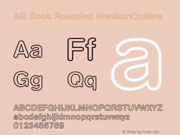 AG Book Rounded MediumOutline Version 001.000 Font Sample