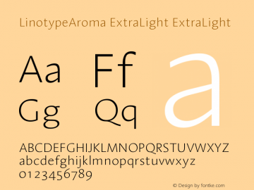 LinotypeAroma ExtraLight ExtraLight Version 005.000图片样张