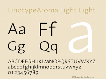 LinotypeAroma Light Light Version 005.000图片样张