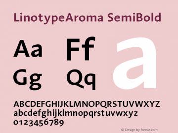 LinotypeAroma SemiBold Version 001.000图片样张