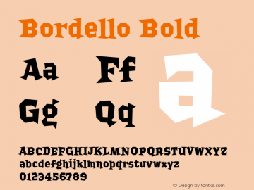 Bordello Bold 001.000 Font Sample