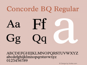 Concorde BQ Regular Version 001.000 Font Sample