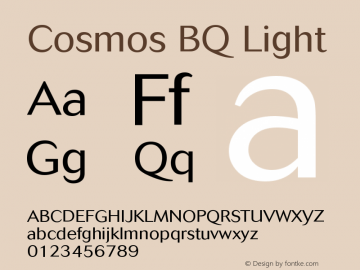 Cosmos BQ Light Version 001.000 Font Sample