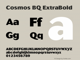 Cosmos BQ ExtraBold Version 001.000 Font Sample