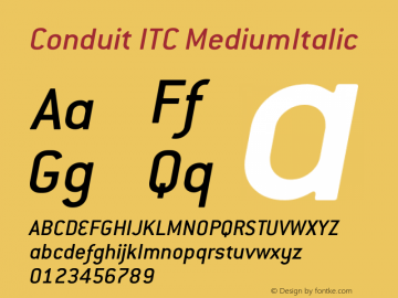 Conduit ITC MediumItalic Version 001.001图片样张