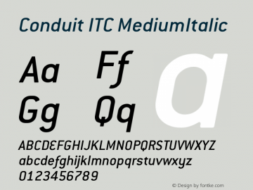 Conduit ITC MediumItalic Version 005.000图片样张