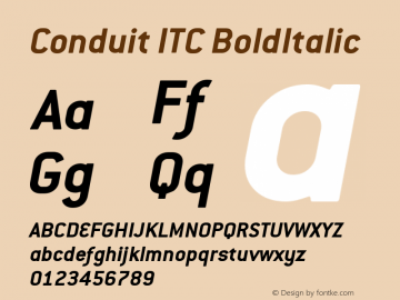 Conduit ITC BoldItalic Version 005.000图片样张