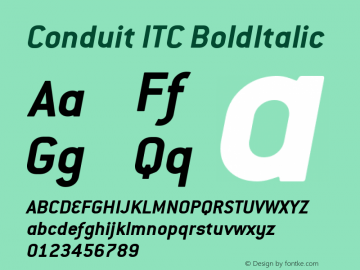 Conduit ITC BoldItalic Version 005.000图片样张
