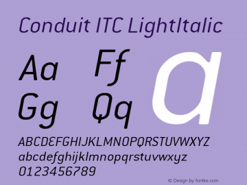 Conduit ITC LightItalic Version 005.000图片样张