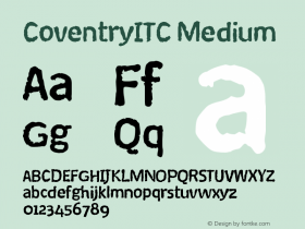 CoventryITC Medium Version 001.000 Font Sample