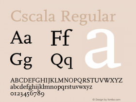 Cscala Regular Version 27.11.1993 Font Sample