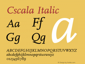 Cscala Italic 27.11.1993 Font Sample