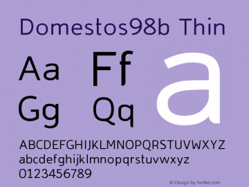 Domestos98b Thin Version 001.000 Font Sample