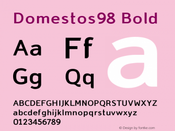 Domestos98 Bold Version 001.000 Font Sample