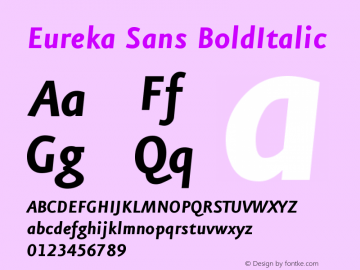 Eureka Sans BoldItalic Version 004.301图片样张