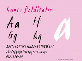 Kurtz BoldItalic Rev. 003.000 Font Sample