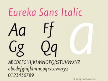 Eureka Sans Italic 004.301图片样张