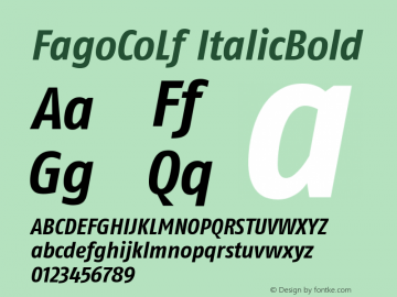 FagoCoLf ItalicBold Version 001.000图片样张