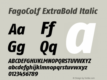 FagoCoLf ExtraBold Italic 001.000图片样张