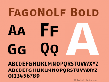 FagoNoLf Bold Version 001.000 Font Sample