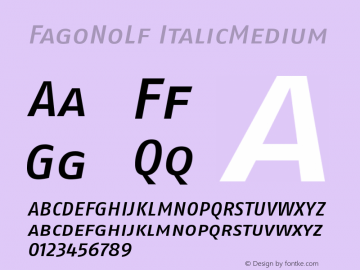 FagoNoLf ItalicMedium Version 001.000 Font Sample