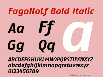 FagoNoLf Bold Italic 001.000 Font Sample