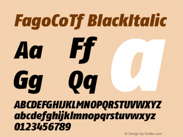 FagoCoTf BlackItalic Version 001.000 Font Sample