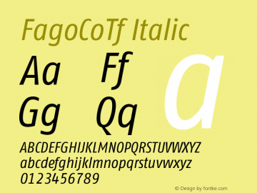 FagoCoTf Italic Version 001.000 Font Sample