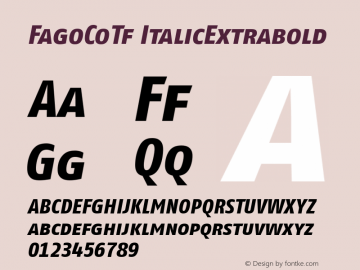 FagoCoTf ItalicExtrabold Version 001.000图片样张