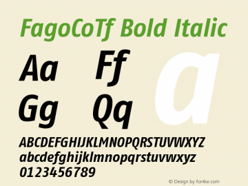 FagoCoTf Bold Italic 001.000 Font Sample
