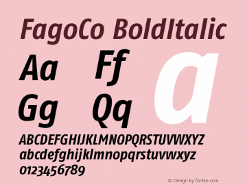 FagoCo BoldItalic Version 001.000图片样张