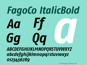 FagoCo ItalicBold Version 001.000 Font Sample