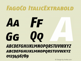 FagoCo ItalicExtrabold Version 001.000 Font Sample