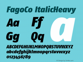 FagoCo ItalicHeavy Version 001.000 Font Sample
