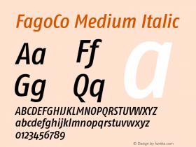 FagoCo Medium Italic 001.000 Font Sample