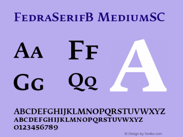 FedraSerifB MediumSC Version 001.000 Font Sample
