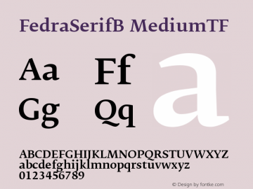 FedraSerifB MediumTF Version 001.000图片样张