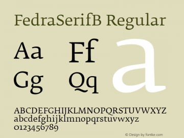 FedraSerifB Regular Version 001.000 Font Sample