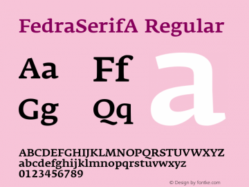 FedraSerifA Regular Version 001.000 Font Sample