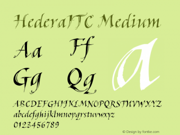 HederaITC Medium Version 001.000 Font Sample
