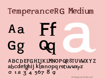 TemperanceRG Medium Version 001.001 Font Sample