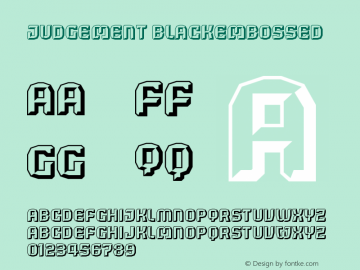 Judgement BlackEmbossed Version 001.000 Font Sample