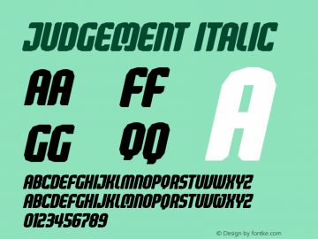 Judgement Italic 001.000 Font Sample
